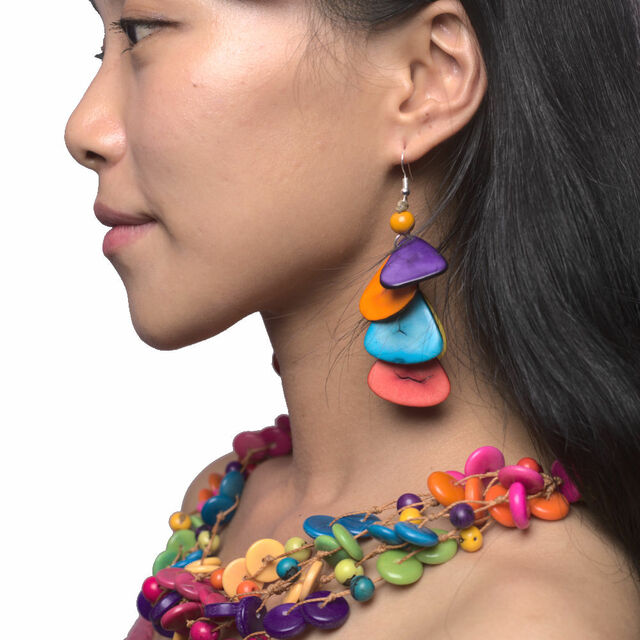 Model wearing a Tagua Necklace