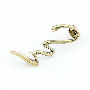 Gold-coloured ear cuff in shape of a snake