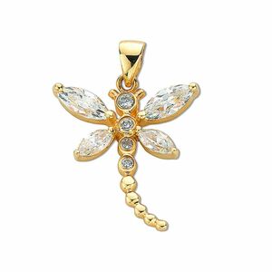 Pendant Necklace showing a diamante dragonfly pendant