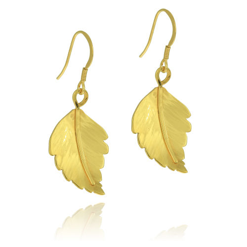 Clare Hawley Jewellery Gold-plated Birch Leaves Earrings