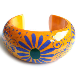 Purple Flower on Orange Bangle