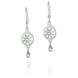 Flower Earrings with Amethysts