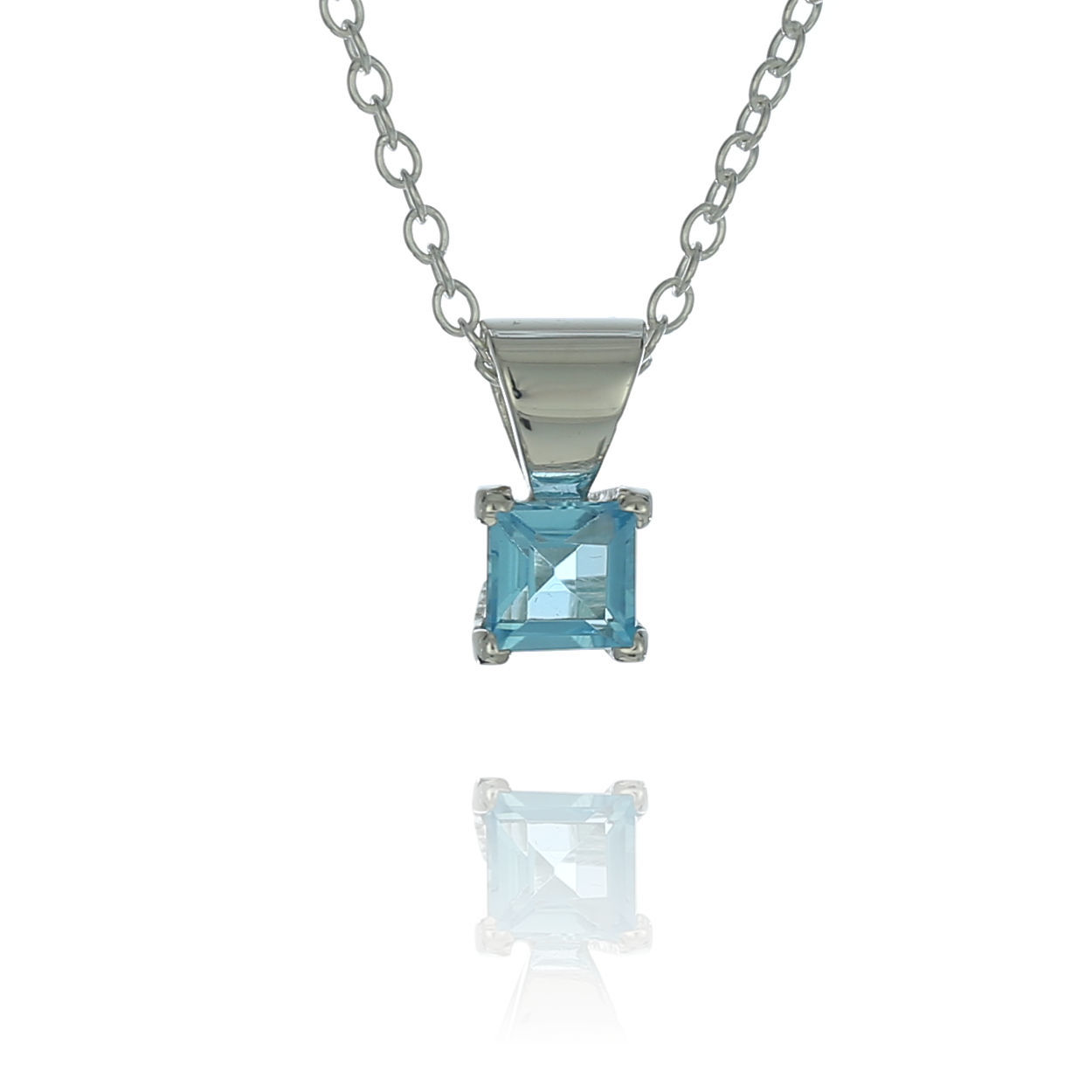 Square Blue Topaz Pendant