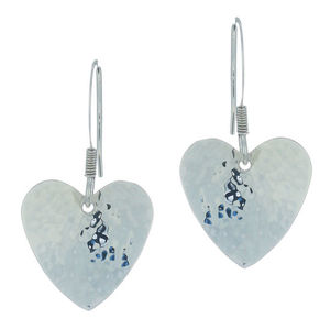 Planished Heart Drop Earrings (medium)