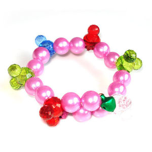 Lilac bead with multi-coloured Mickey Mouse shape children bracelet