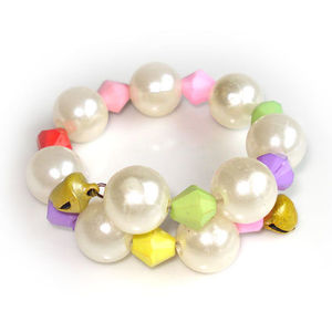 Lovely cream bead with bell children bracelet