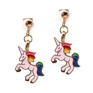 Light Pink Unicorn Drop Clip On Earrings