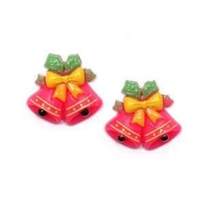 Hot pink Christmas bells clip-on earrings