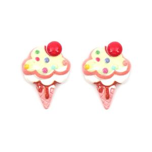 Ice Cream Cone Clip On Earrings