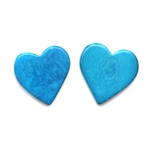 Turquoise Heart Tagua Clip On Earrings