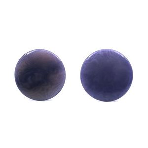 Lilac Disc Button Tagua Clip On Earrings