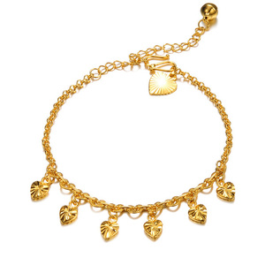 18ct gold plated with heart charm anklet