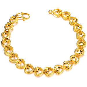 18ct gold plated heart bracelet
