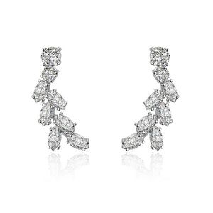 Sparkling Cascade Cubic Zirconia Crystals Stud Earrings