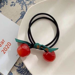 Red Cherry and Bow Hair Bobble