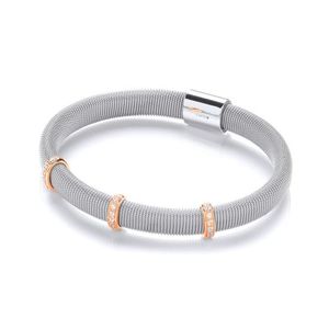 Magnetic Bangle with gold-coloured CZ bands
