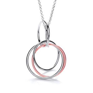 Interlocking 2 Tier Circles Pendant with 18