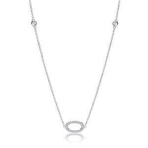 Silver Diamond by the Yard CZ Style 36" Necklace