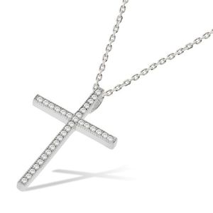 Micro Pavé CZ Cross with Chain