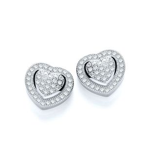 Micro Pavé Heart Stud