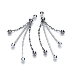 Two Strand & 2 Ruthenium Drop Earrings