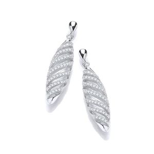 Micro Pavé Fancy Swirl CZ Drop Earrings