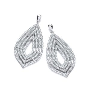 Micro Pavé CZ Large Drop Earrings