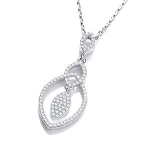 Micro Pavé Tear Drop Pendant with 18" Chain