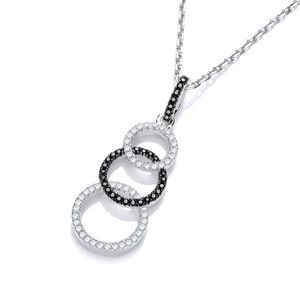 Micro Pavé Black & White Drop Pendant with 18" Chain