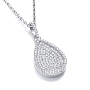 Micro Pavé Pear Shape Pendant with 18" Chain