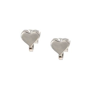 Silver-tone Heart Clip-on Earrings