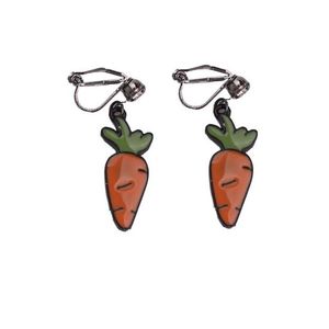 Carrot Drop Clip On Earrings