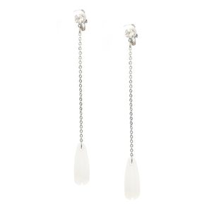 Crystal Chain Drop Clip On Earrings