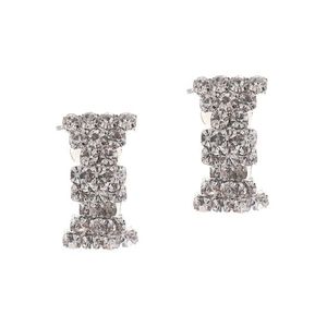 Bow Crystal Pave Bridal Clip on Earrings