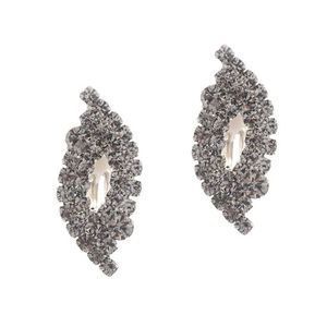 Eye Crystal Pave Bridal Clip on Earrings