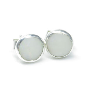 Opal Sterling Silver Earring, 6mm Stone