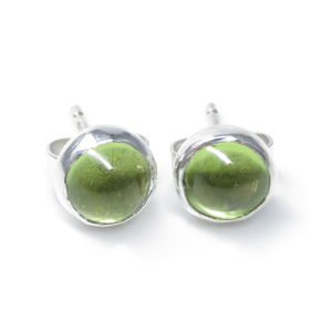 Peridot Sterling Silver Earring, 6mm Stone