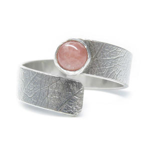 Ring aus 925 Silber mit 5mm Rhodochrosit, Verstellbare Größe