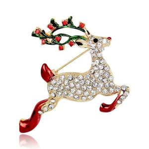 Gold-tone Diamante Crystal Reindeer 