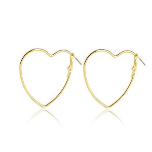 Gold Tone Heart Hoop Earrings