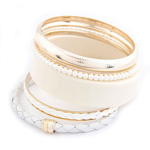 White easy match candy color multi-layer bangle