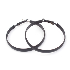 Deep black hoop earrings