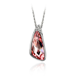 Gorgeous pink Austrian Crystal gold-plated pendant necklace