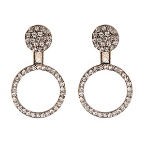 Clear Crystal Hoop Ear Jacket Earrings