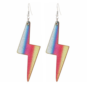 Colourful Lightning Bolt Drop Earrings