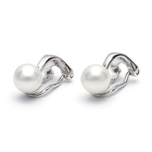 Silver Clip-on Earrings with Pearls of medium Quality