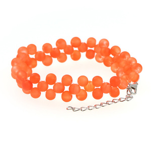 Orange fluorescent colour beads anklet