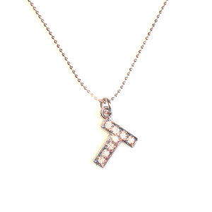 Initial "T" pendant necklace