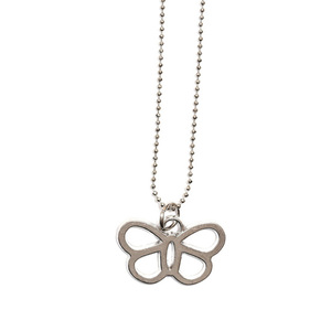 Silver tone butterfly pendant necklace