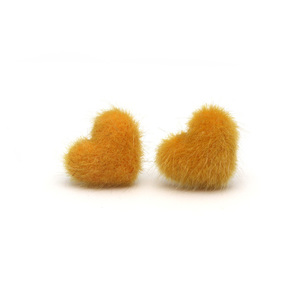 Yellow heart stud earrings